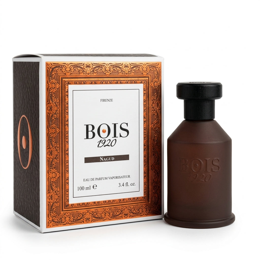 Perfume bottle and packaging — Studio - Side View | Generated by Modelize