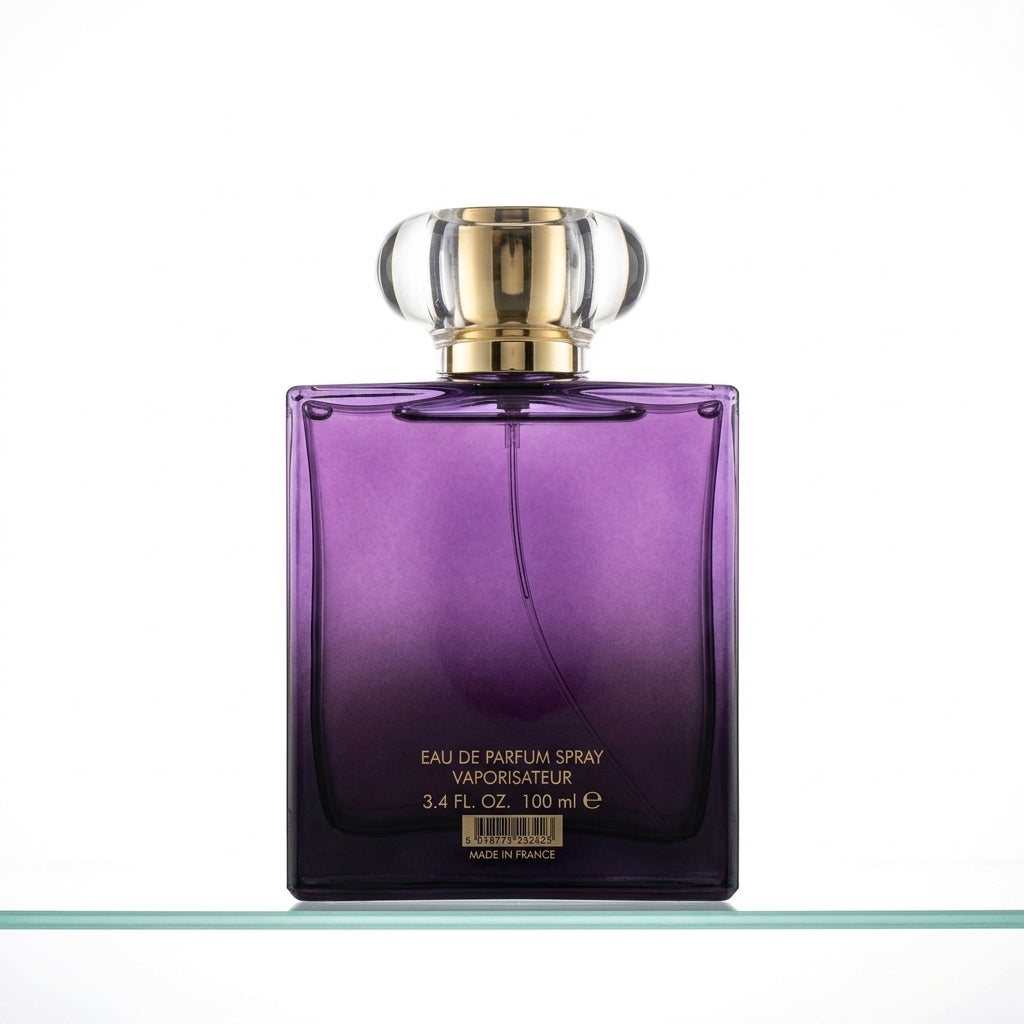 Perfume bottle and box — Studio - Back View | Generated by Modelize