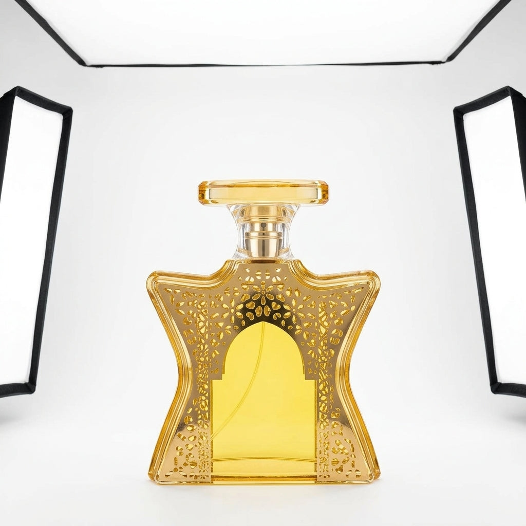 Eau De Parfum fragrance bottle — Studio - Back View | Generated by Modelize