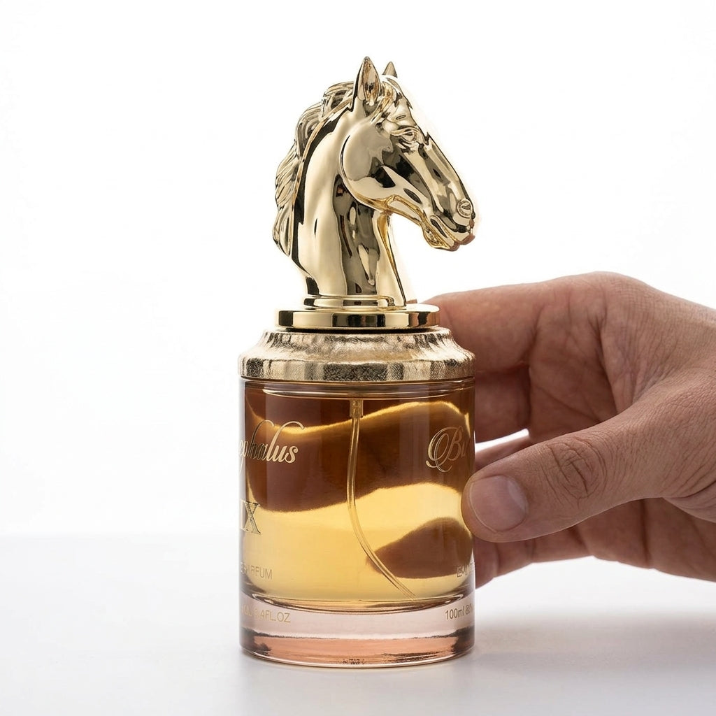 Men's Eau De Parfum — Studio - Side View | Generated by Modelize
