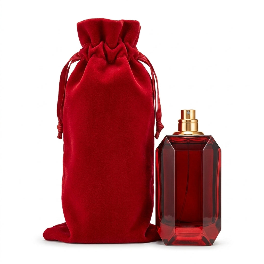 Luxury Fragrance and Pouch — Studio - Back View | Generated by Modelize