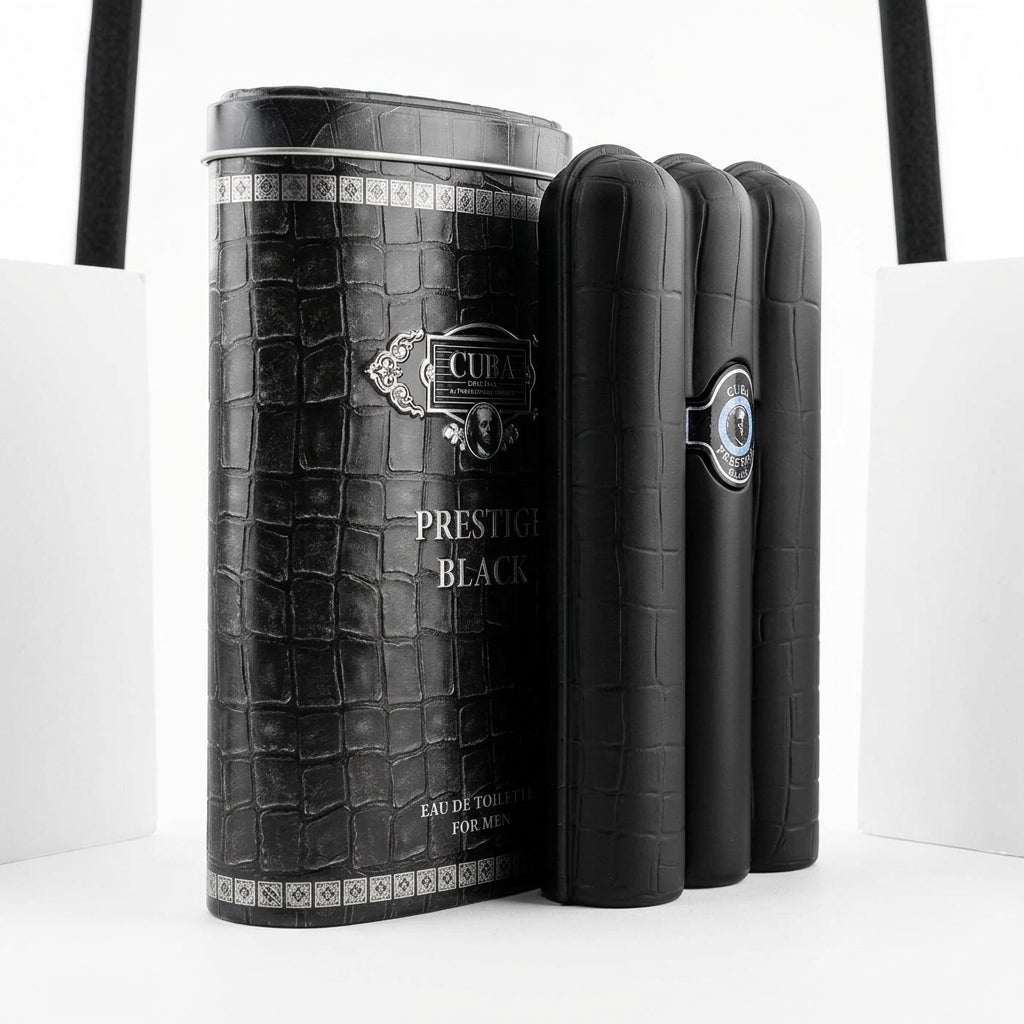 Men's fragrance set — Studio - Side View | Generated by Modelize