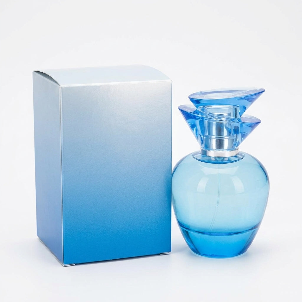 Perfume bottle and packaging — Studio - Back View | Generated by Modelize