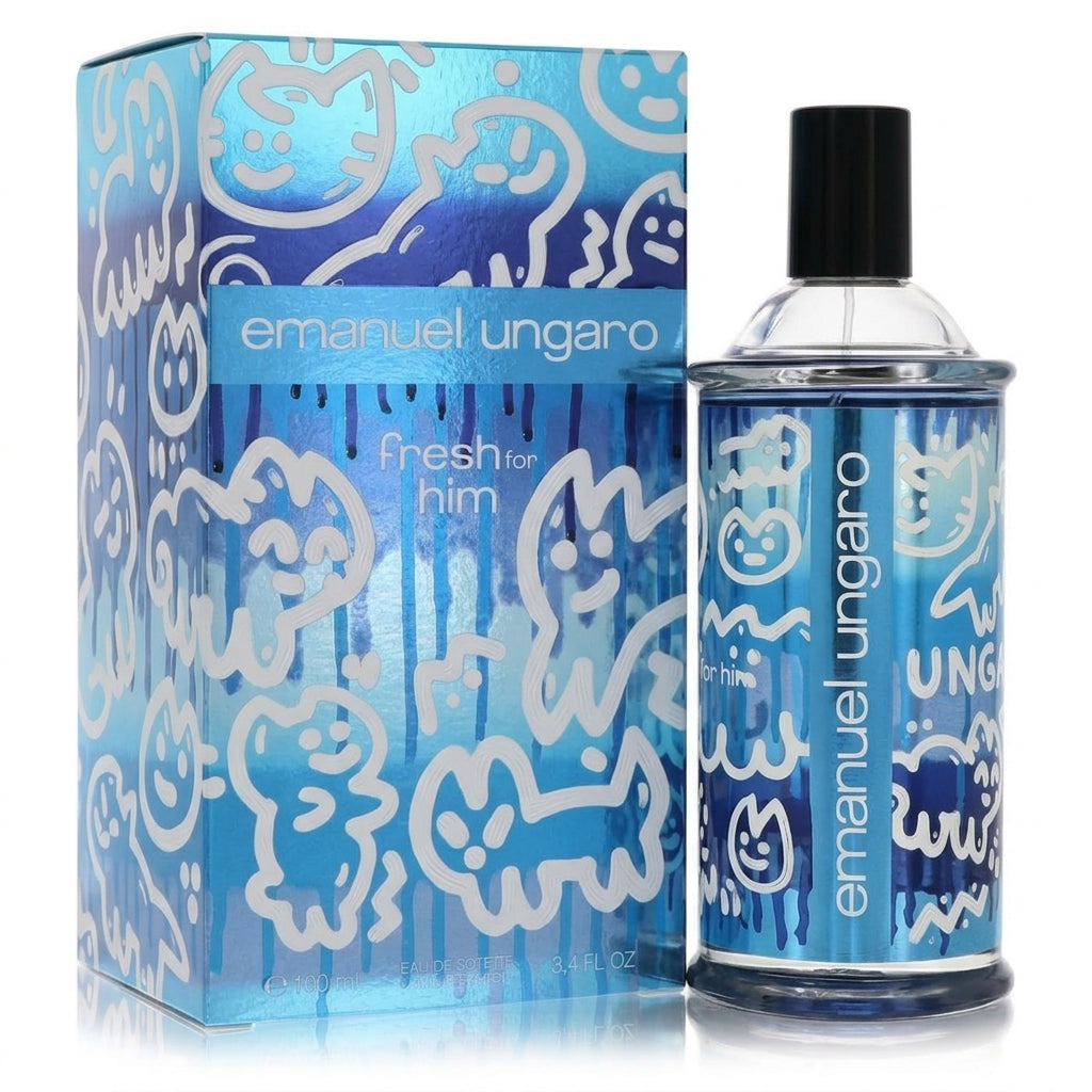 Eau De Toilette fragrance bottle and packaging — Studio - Side View | Generated by Modelize