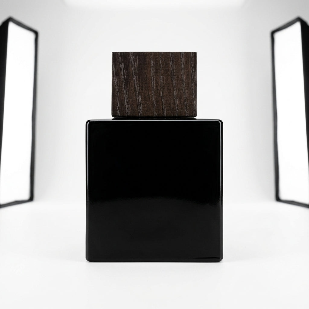Fragrance bottle — Studio - Back View | Generated by Modelize