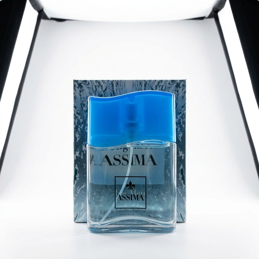 Fragrance bottle and packaging — Studio - Back View | Generated by Modelize