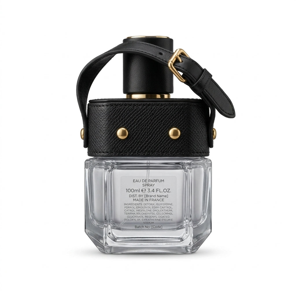 Perfume bottle — Studio - Back View | Generated by Modelize