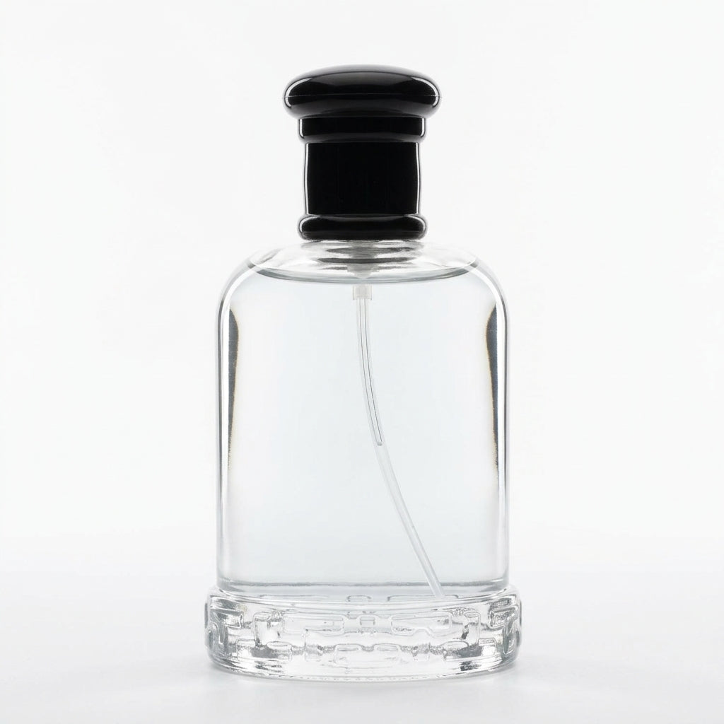 Fragrance bottle and packaging — Studio - Side View | Generated by Modelize
