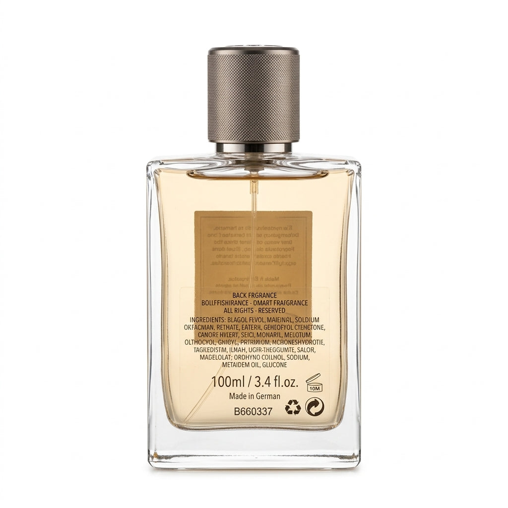 Fragrance Bottle — Studio - Back View | Generated by Modelize
