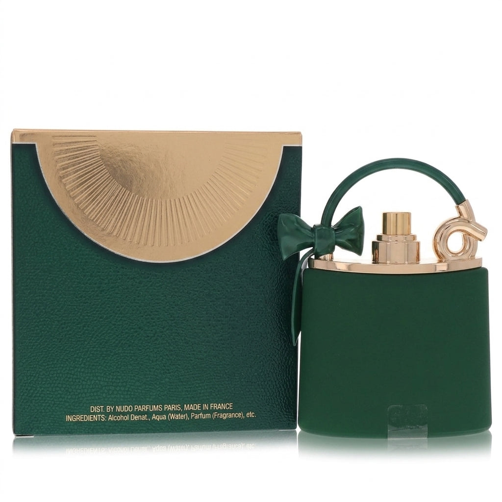 Fragrance bottle and packaging — Studio - Back View | Generated by Modelize
