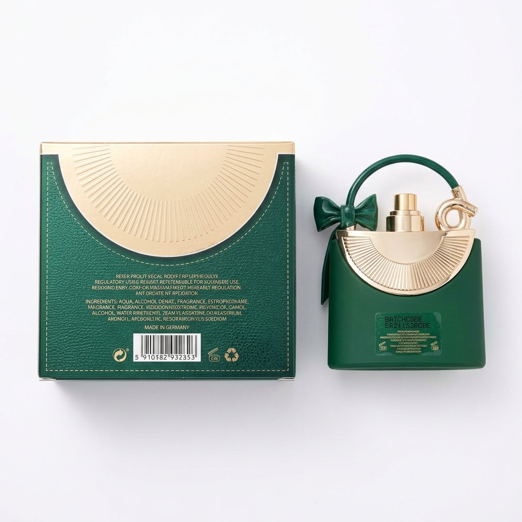 Perfume and Box Set — Flat Lay - Back | Generated by Modelize