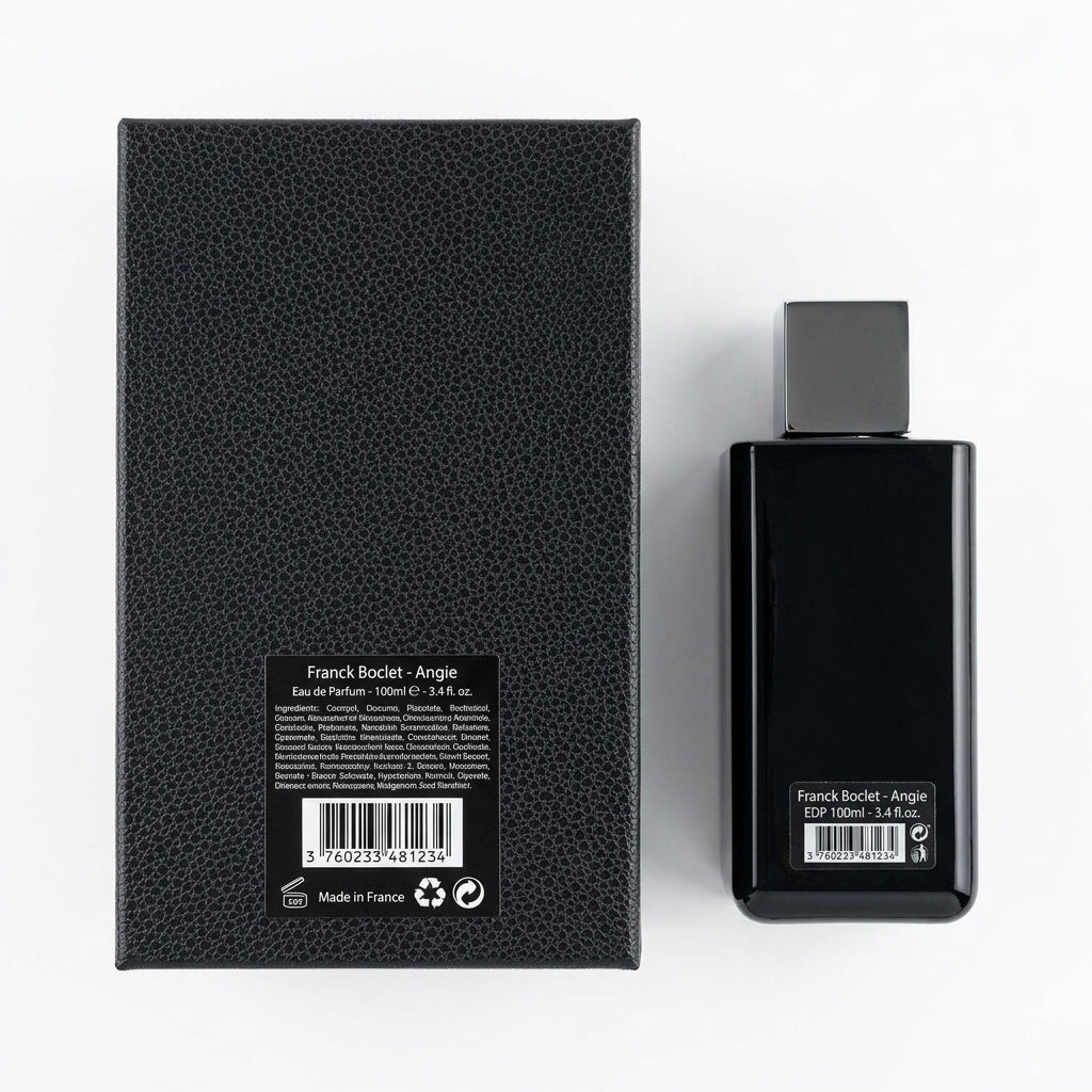 Perfume Extrait de Parfum and Box Set — Flat Lay - Back | Generated by Modelize