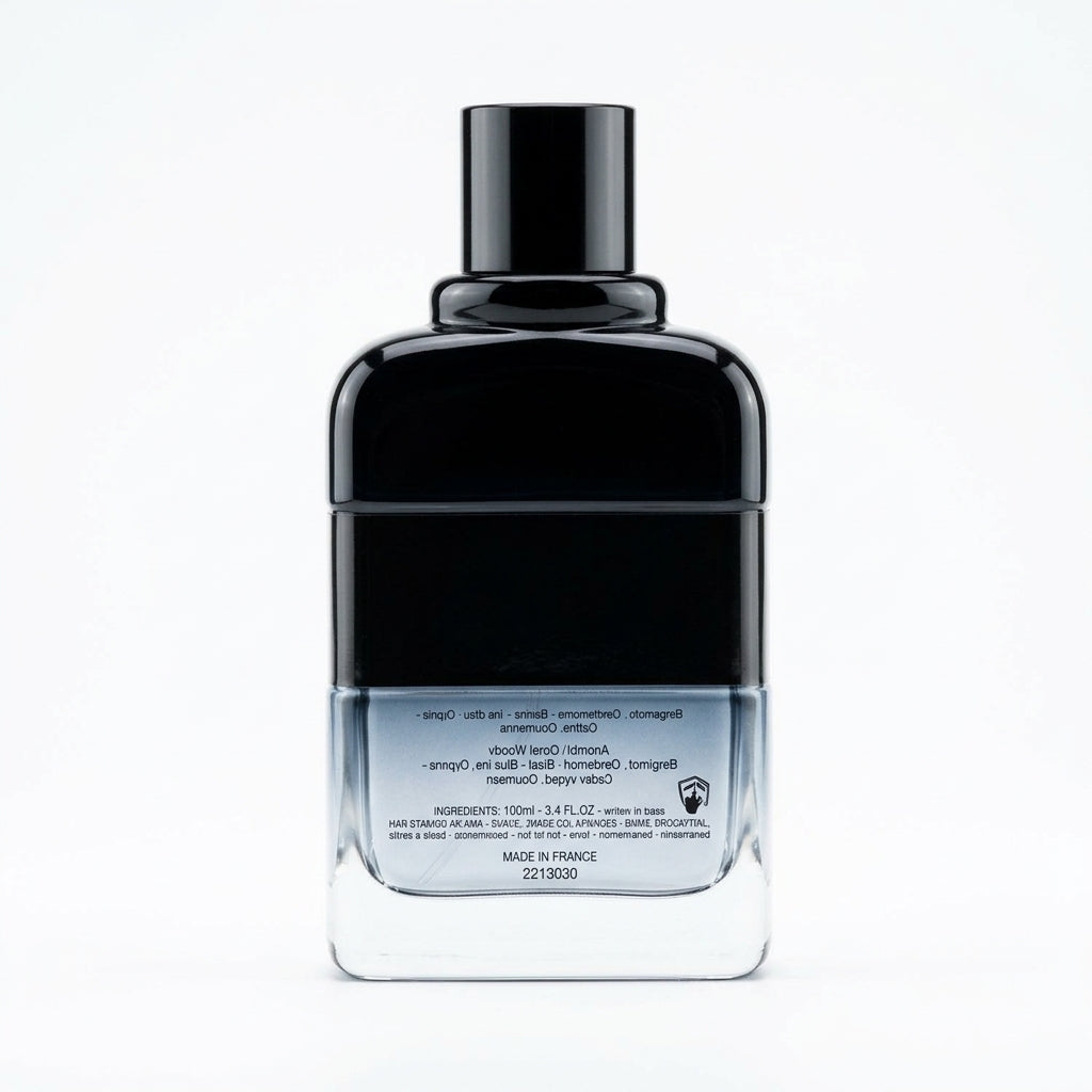 Fragrance bottle — Studio - Back View | Generated by Modelize