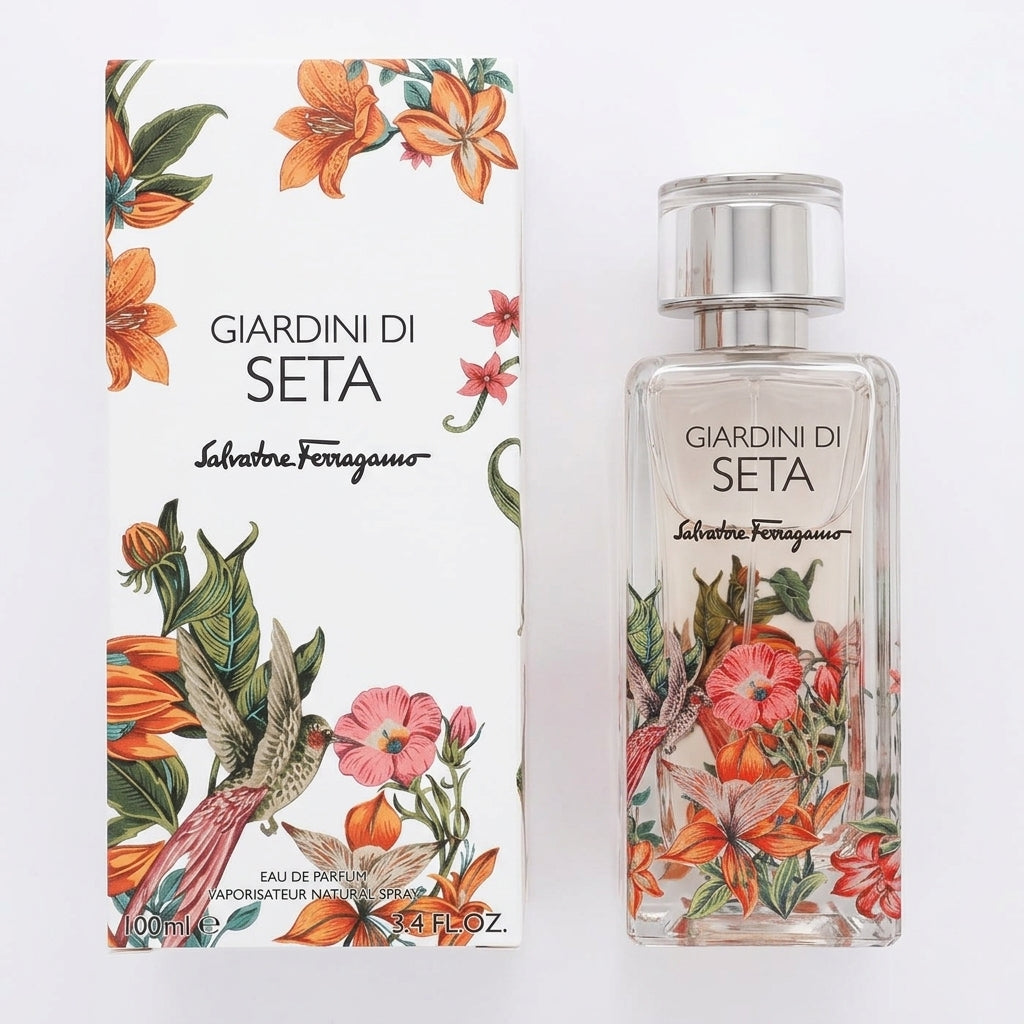 Eau De Parfum Spray and Box — Flat Lay - Front | Generated by Modelize