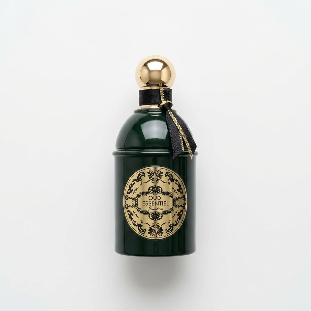 Perfume bottle — Flat Lay - Front | Generated by Modelize