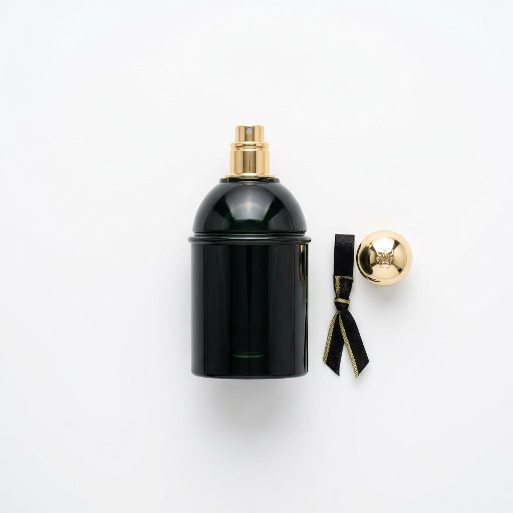Perfume bottle — Flat Lay - Back | Generated by Modelize