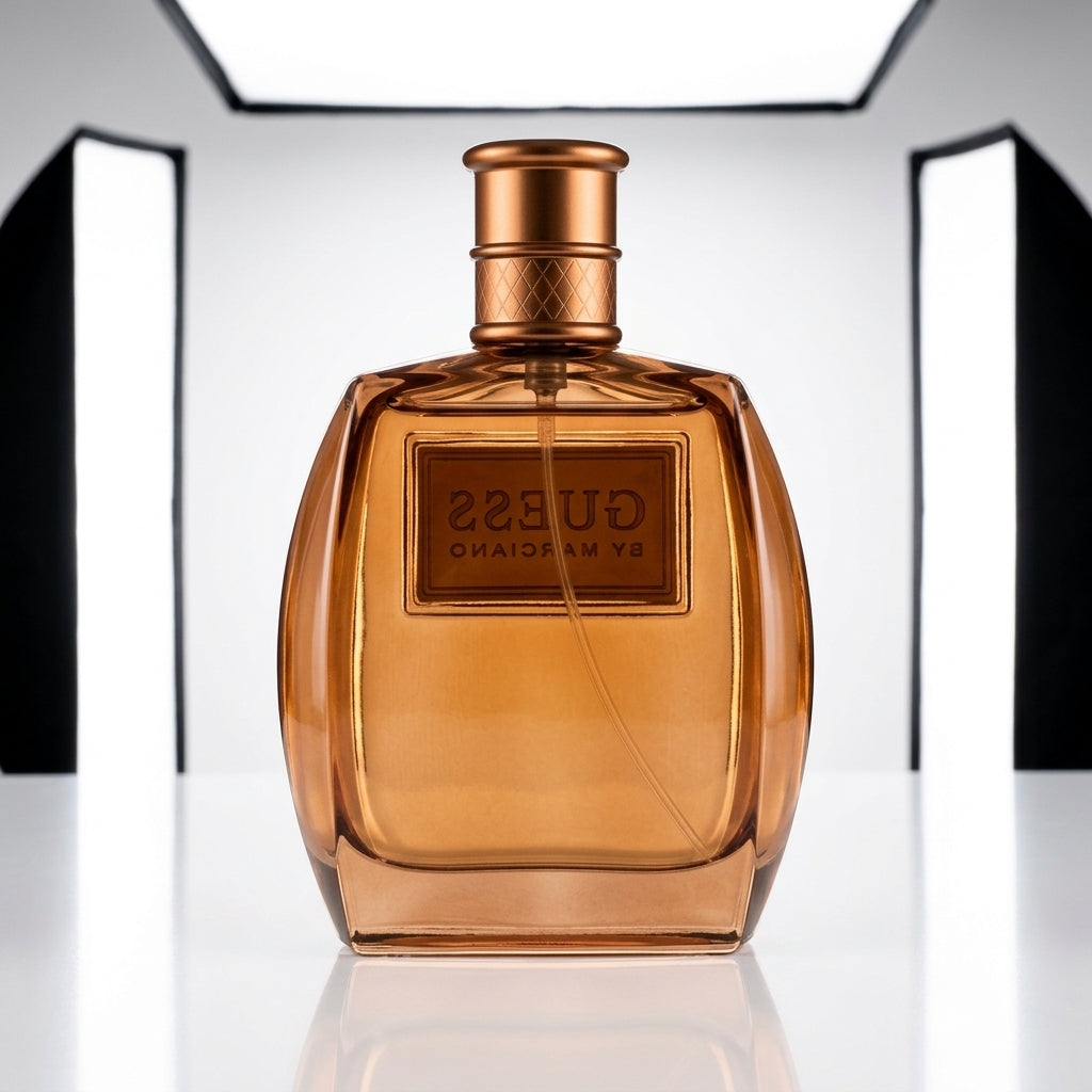Fragrance bottle — Studio - Back View | Generated by Modelize