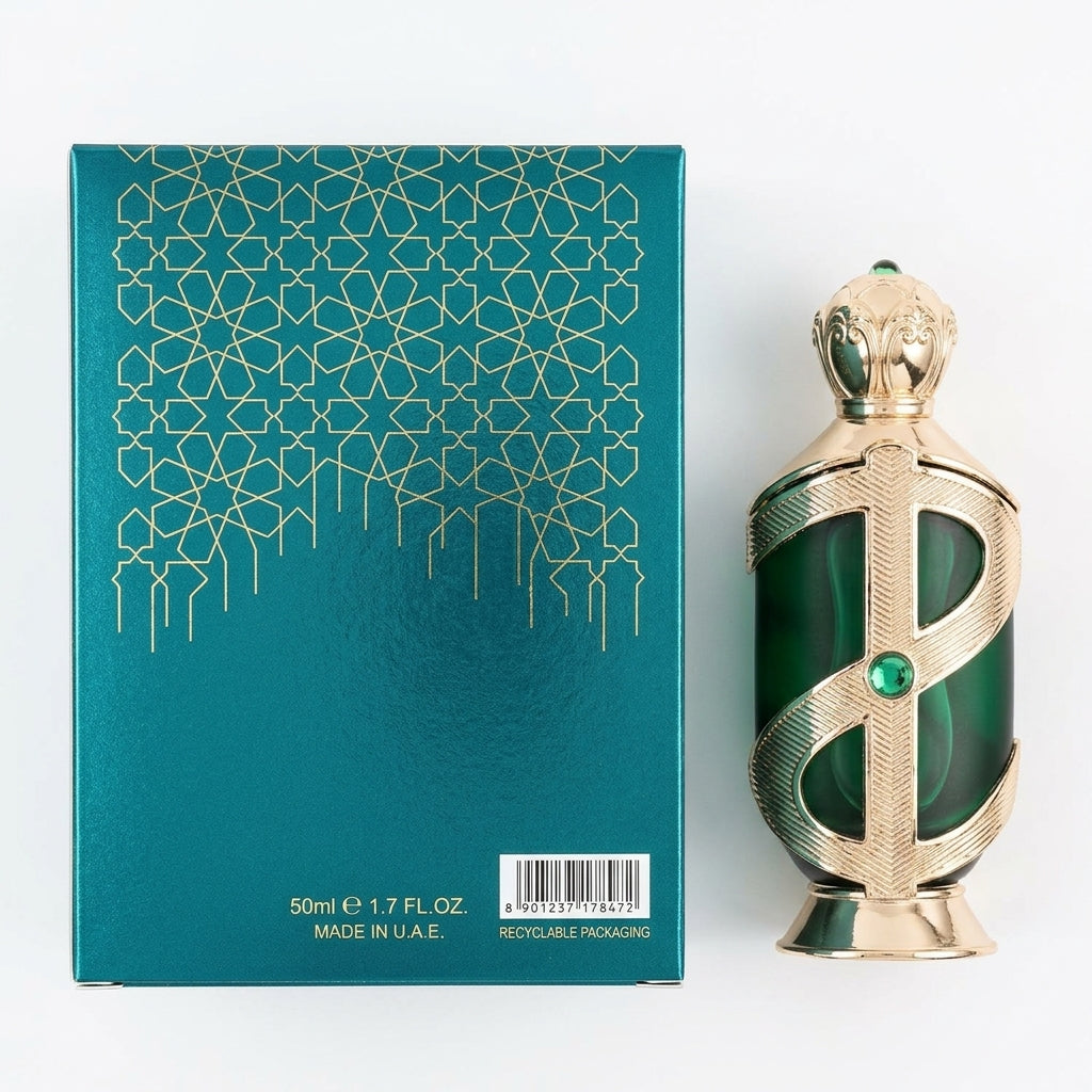 Concentrated Perfume Oil — Flat Lay - Back | Generated by Modelize