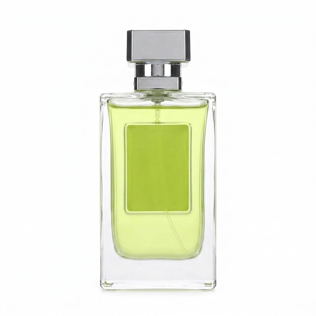 Perfume bottle and packaging — Studio - Back View | Generated by Modelize