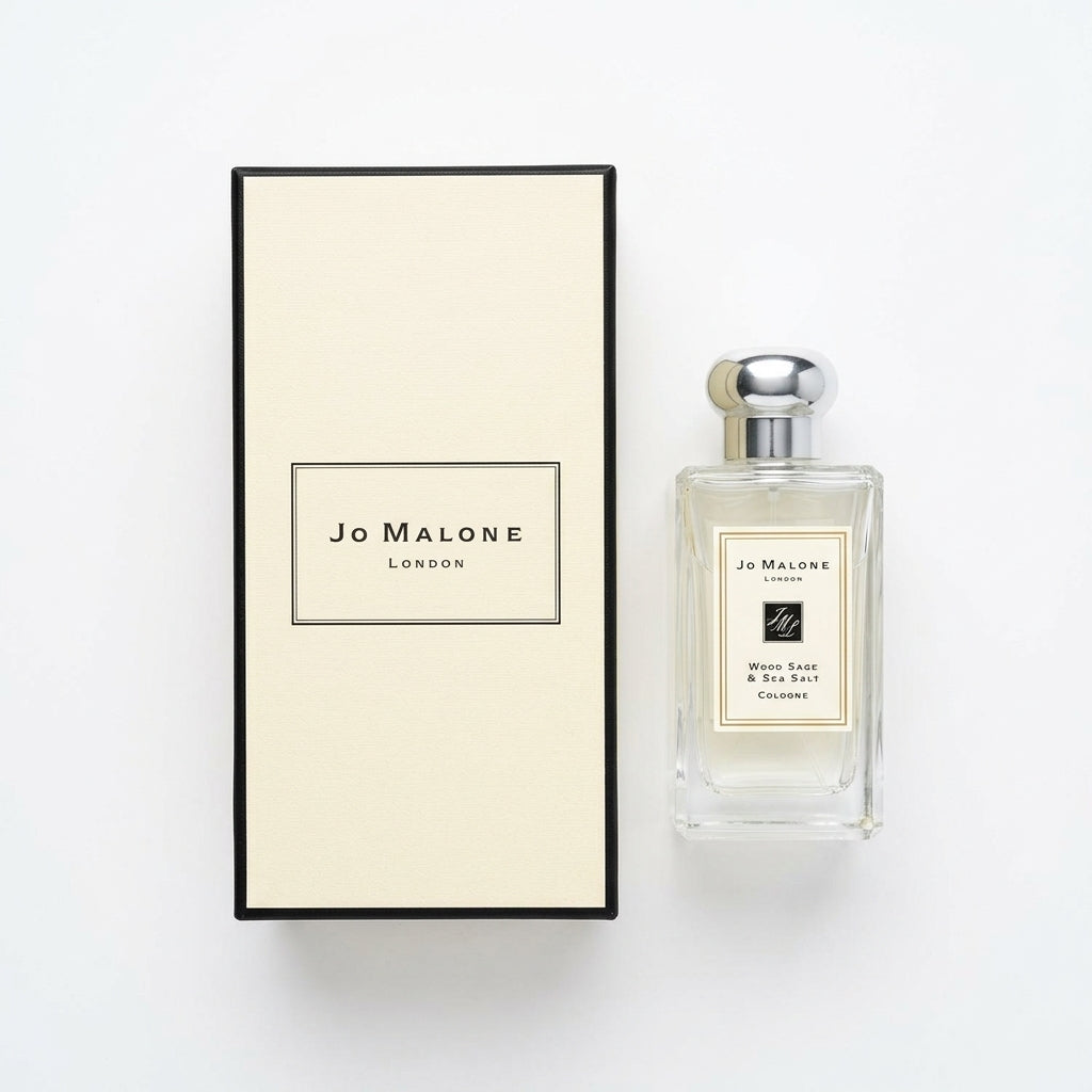 Cologne Spray and Box — Flat Lay - Front | Generated by Modelize