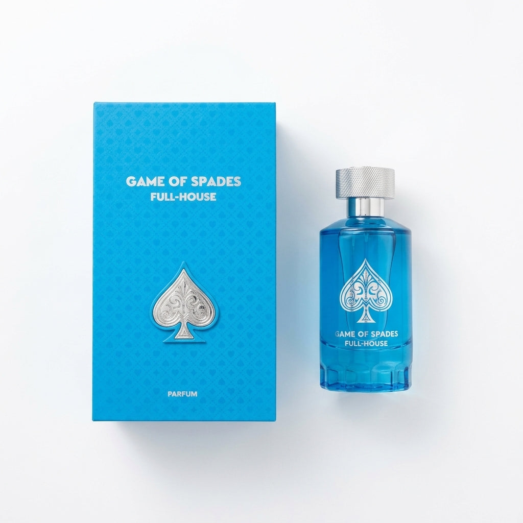 Fragrance bottle and packaging — Flat Lay - Back | Generated by Modelize