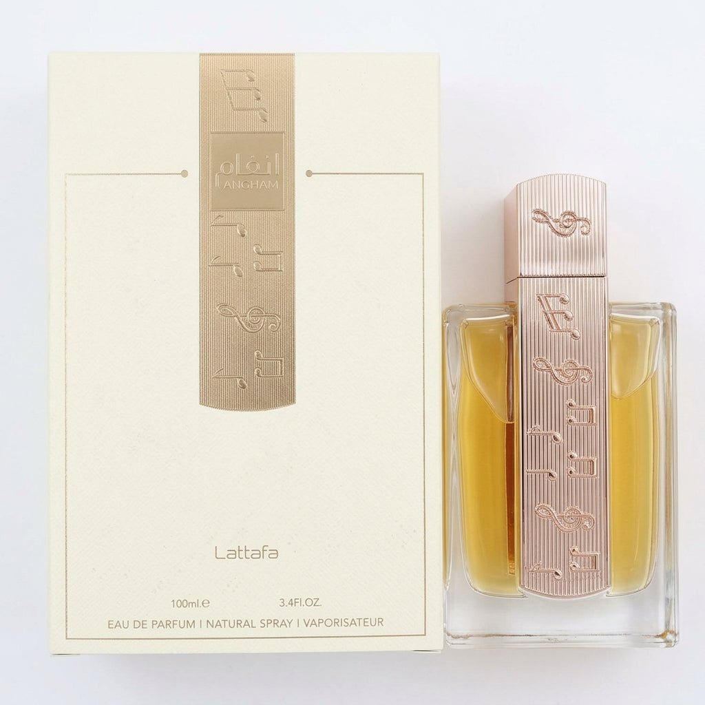 Perfume bottle and packaging — Flat Lay - Back | Generated by Modelize