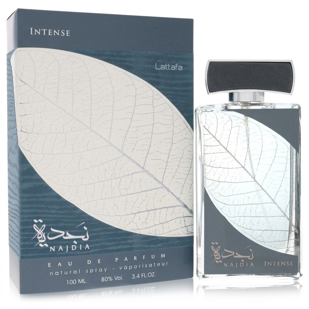 Perfume bottle and packaging — Flat Lay - Front | Generated by Modelize