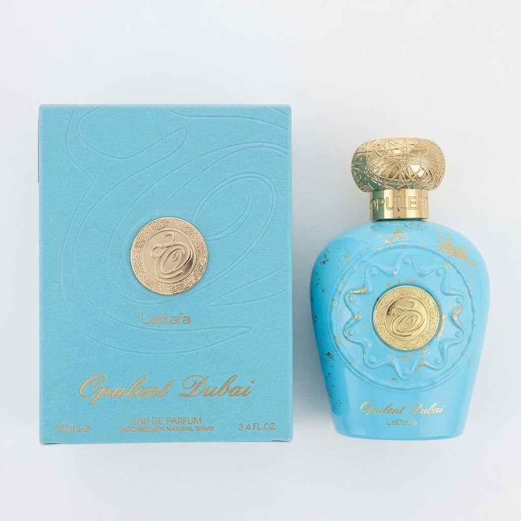 Perfume Bottle and Packaging Box — Flat Lay - Front | Generated by Modelize