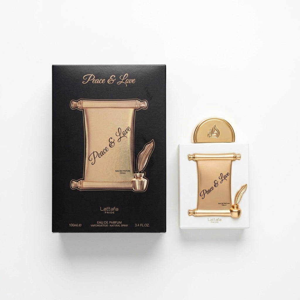 Fragrance Bottle and Packaging — Flat Lay - Front | Generated by Modelize