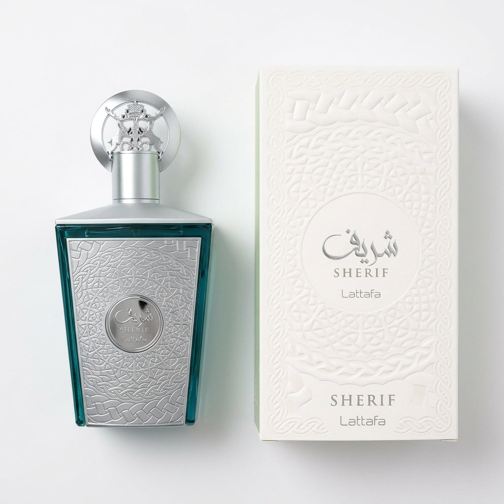 Perfume Bottle and Packaging — Flat Lay - Back | Generated by Modelize