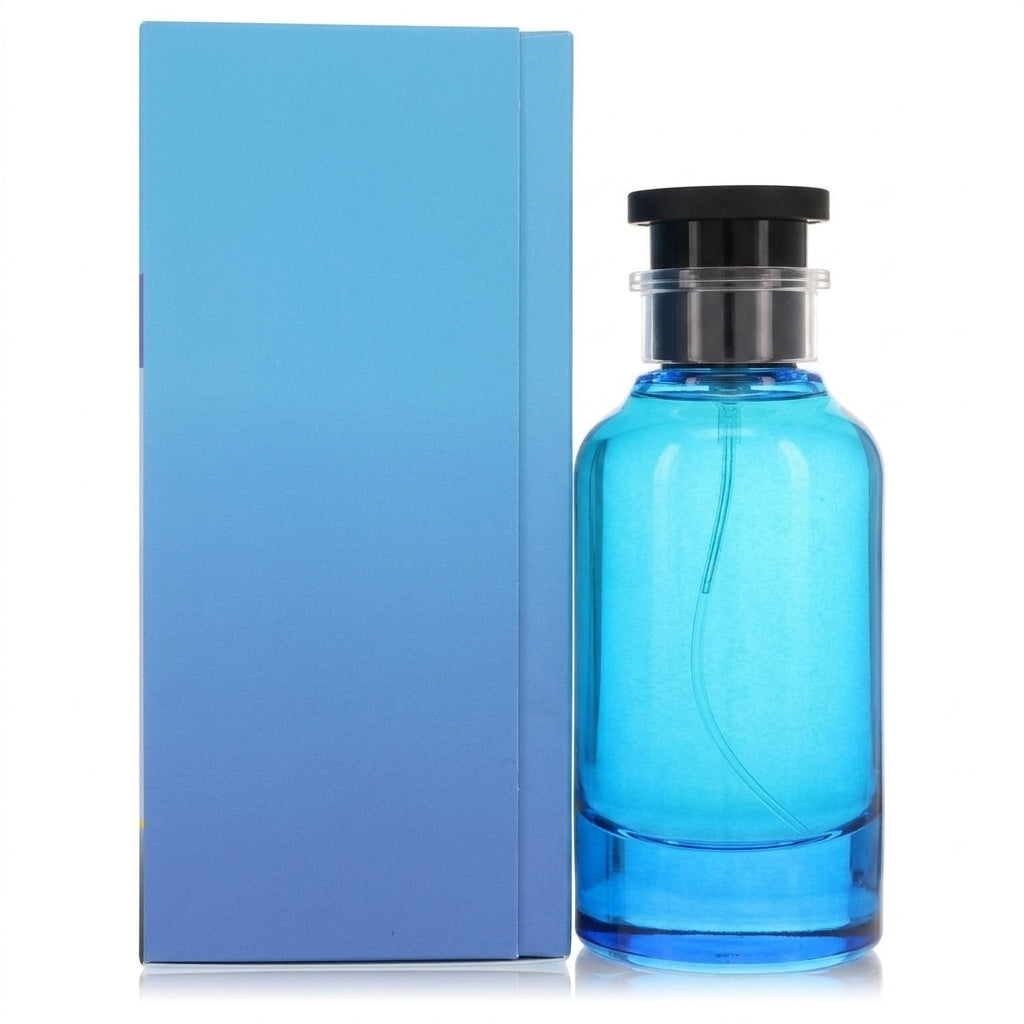 Fragrance bottle and packaging — Studio - Back View | Generated by Modelize