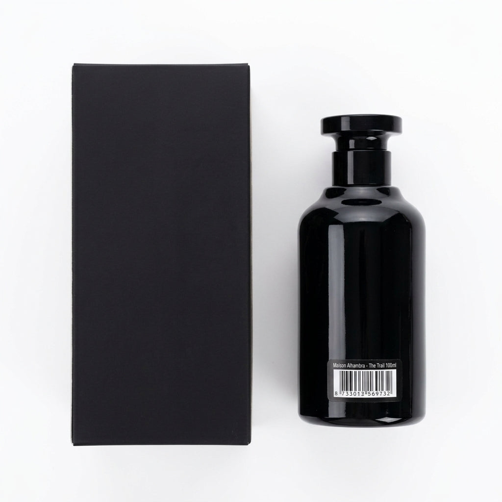 Eau De Parfum Spray and packaging — Flat Lay - Back | Generated by Modelize