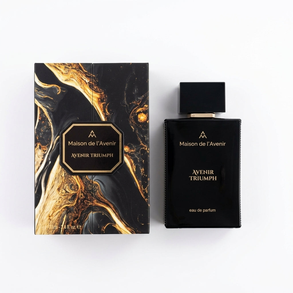 Perfume Bottle and Box — Flat Lay - Back | Generated by Modelize