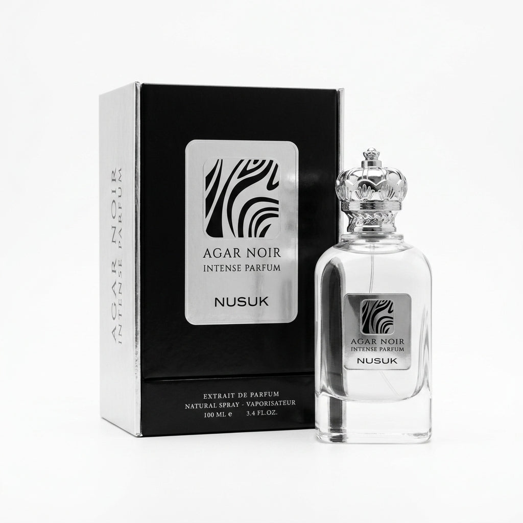 Perfume bottle and packaging box — Studio - Clean | Generated by Modelize