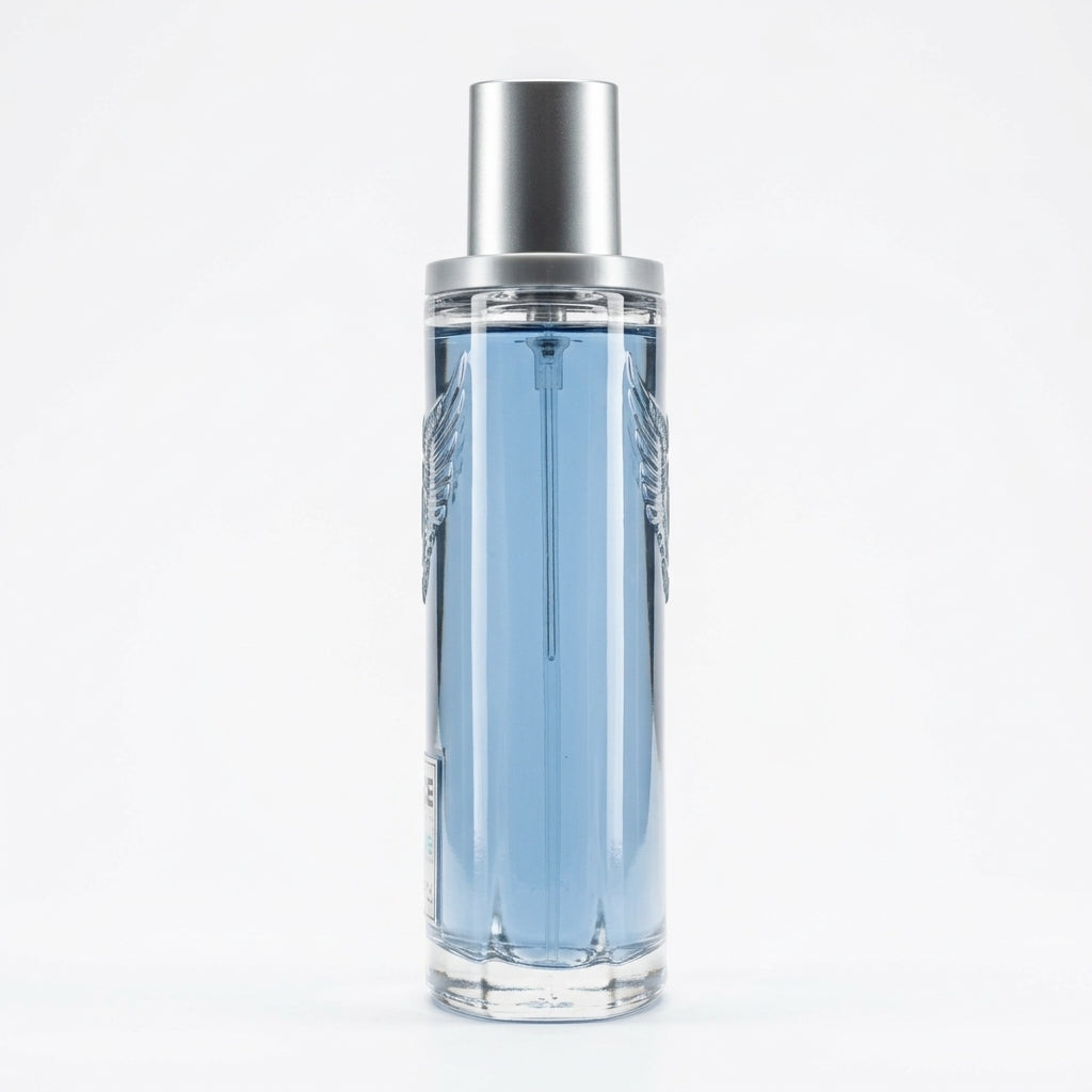 Fragrance bottle and packaging — Studio - Side View | Generated by Modelize