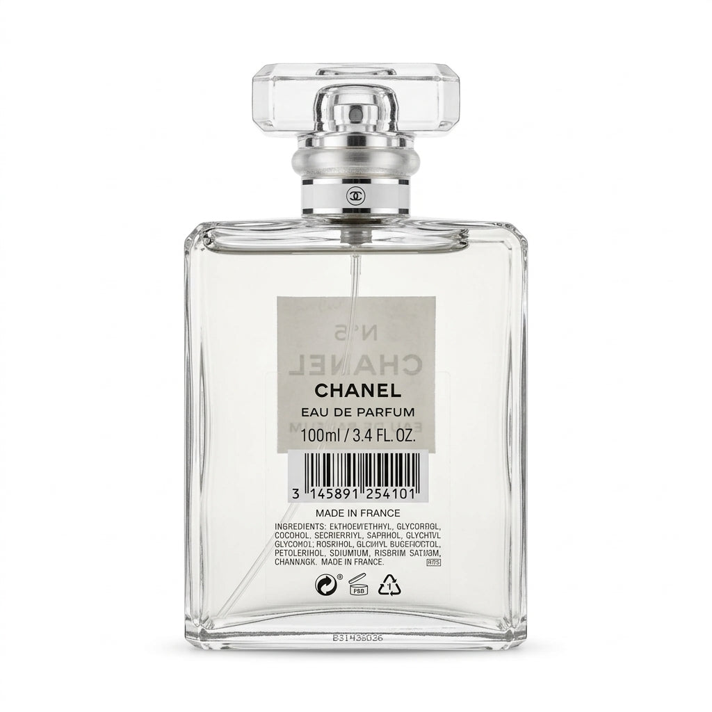 Fragrance bottle — Studio - Back View | Generated by Modelize