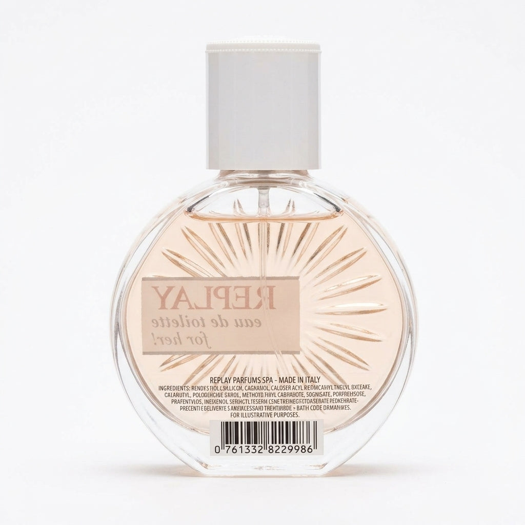 Fragrance bottle and box — Studio - Back View | Generated by Modelize