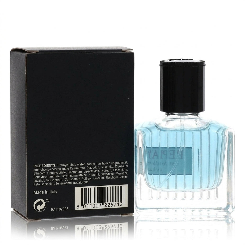 Fragrance bottle and packaging — Studio - Back View | Generated by Modelize