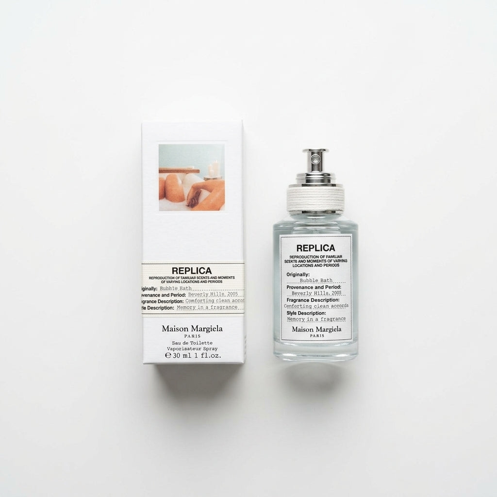 Fragrance bottle and packaging — Flat Lay - Back | Generated by Modelize