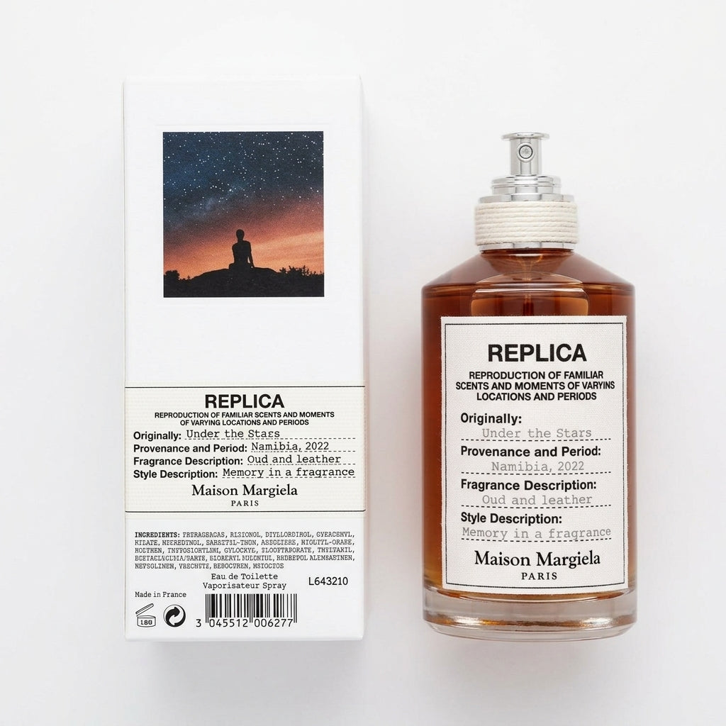 Fragrance bottle and packaging — Flat Lay - Back | Generated by Modelize