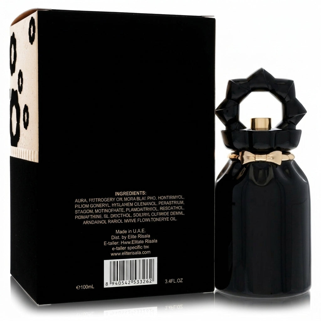 Fragrance bottle and packaging — Studio - Back View | Generated by Modelize