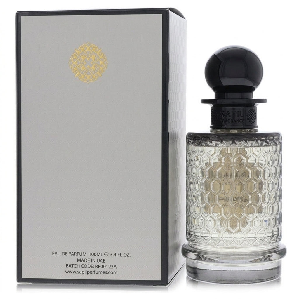 Perfume bottle and packaging — Studio - Back View | Generated by Modelize
