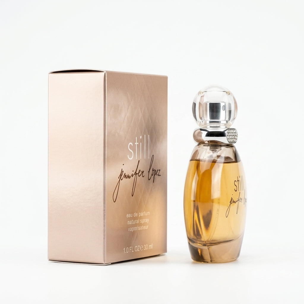 Perfume bottle and packaging — Studio - Side View | Generated by Modelize