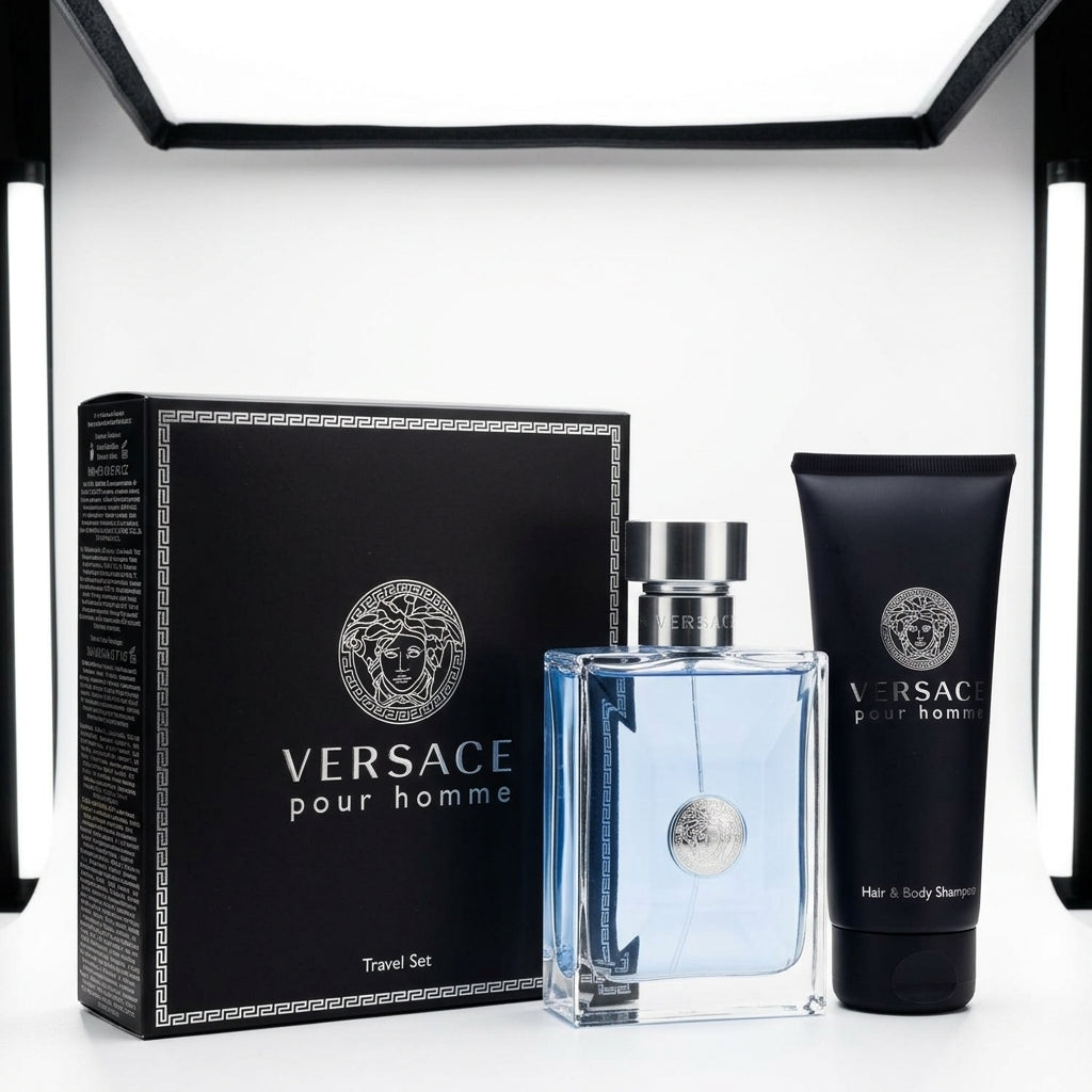 Fragrance Gift Set — Studio - Side View | Generated by Modelize