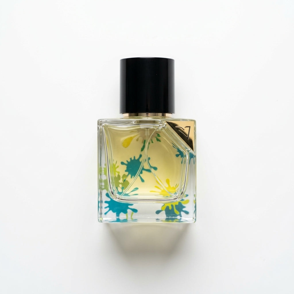 Fragrance bottle — Flat Lay - Back | Generated by Modelize