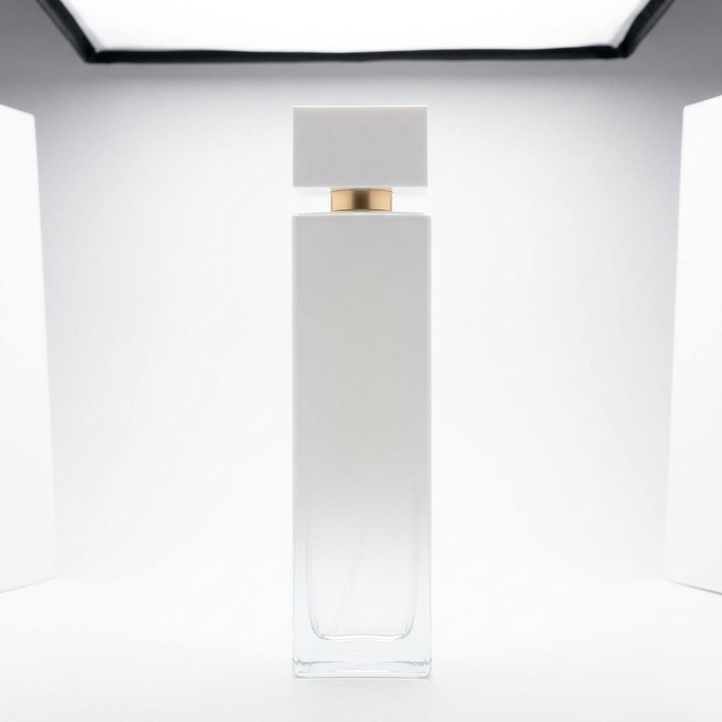 Eau De Toilette Perfume Bottle — Studio - Back View | Generated by Modelize